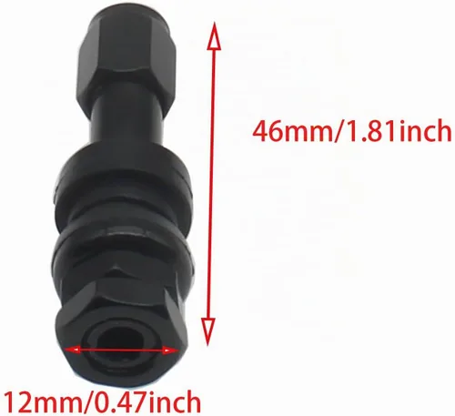 Vista 2 de VS43 TR43E - Vástagos de válvula de sujeción sin cámara de aluminio negro para neumáticos (4 piezas)