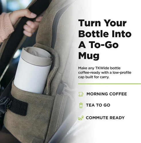 Vista 5 de Klean Kanteen TKWide - Tapa de café aislada a prueba de fugas, sin BPA, apta para lavavajillas, color gris pardo