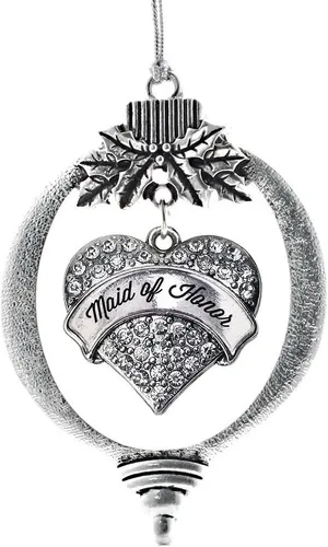 Vista 179 de Inspired Silver - Adorno con dije de hermana gemela - Adornos navideños de plata con circonitas cúbicas