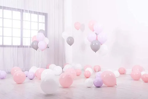 Vista 3 de Treasures Gifted Globos rosa pálido, globos rosa pastel, globos rosa rubor, globos rosa mate, globos rosa bebé de 12 pulgadas, globos rosas grandes