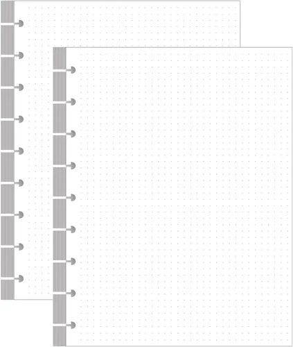 Vista 9 de Papel de rellenado de cuadrícula punteada de argolla clásico, insertos pre-perforados de Happy Planner de 9 argollas, papel de hoja suelta de 100