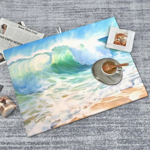 Vista 8 de Alfombrillas grandes de secado de platos para encimera de cocina, tapete de secado de cocina de microfibra, almohadilla de drenaje XL, tapete Playa