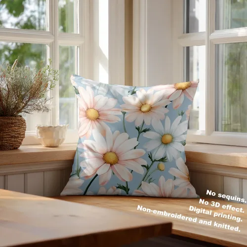 Vista 4 de Batmerry Flowers with Stems Throw Pillow Covers, Beautiful Floral Decorative Pillow Covers Digital Printing Blended for Couch Sofa Bed Invisible