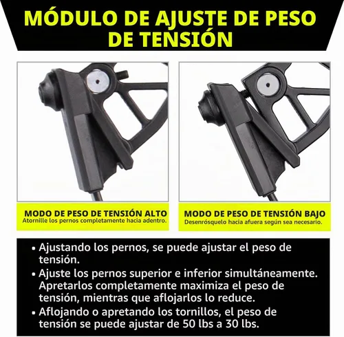 Vista 4 de Juego de arco recurvo para adultos, peso ajustable