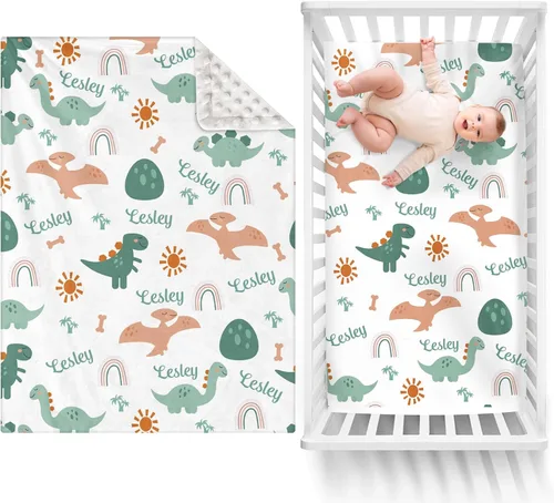 Vista 15 de Manta de bebé de doble capa con nombre personalizado, manta de ropa de cama para niños pequeños con estampado morado personalizado, multiusos
