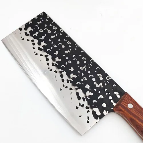 Vista 7 de Cuchillo de carnicero de carne, cuchillo de corte de forja de martillo para el hogar, cuchillo comercial de acero inoxidable para rebanar, cuchillo