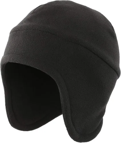 Vista 2 de LLmoway Gorro de invierno 2 en 1 para hombre, cálido, forro polar, orejeras, calavera, máscara de esquí