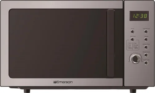 Vista 2 de Emerson MW9005SS Horno microondas compacto de encimera con control de botón, pantalla LED, 900W, 5 niveles de potencia, 6 menús automáticos, plato