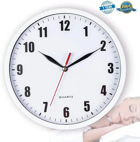 Vista 2 de SAC SMARTEN ARTS Reloj de pared de cuarzo silencioso de 8 "reloj digital sin tictac