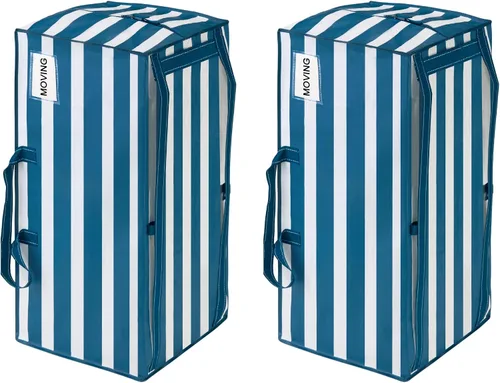 Vista 105 de VENO Paquete de 6 bolsas de mudanza resistentes con correas de mochila, cremalleras y asas, bolsas de embalaje extragrandes para artículos