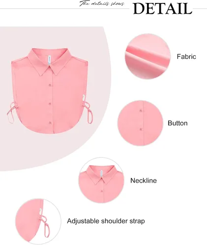 Vista 2 de Jouica Blusa de cuello falso desmontable con cuello Dickey para mujer