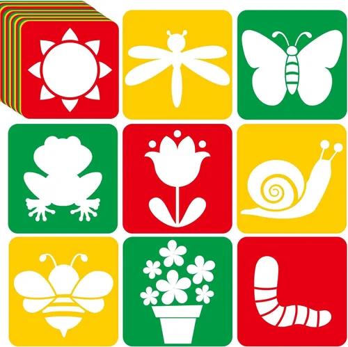 Vista 13 de 36 plantillas de dibujo de animales para niños de 8 pulgadas, plantillas de tiza para acera, pintura grande, lavable, reutilizable, animales