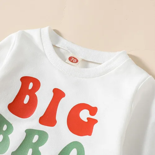 Vista 4 de Omkzanbi Big Brother Little Brother - Conjunto a juego con sudadera Big Brother y hermano menor, pantalón deportivo, ropa de otoño e invierno