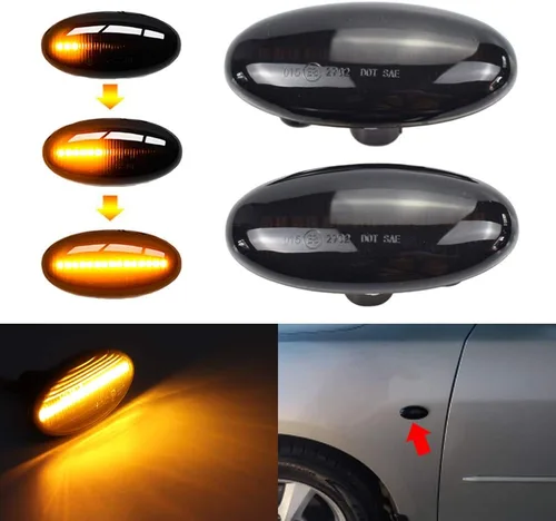 Vista 4 de Para-Mazda 2 para Mazda 3 5 6 BT-50 MPV 2 piezas LED dinámica señal de giro lateral luz intermitente secuencial luz intermitente (amarillo)