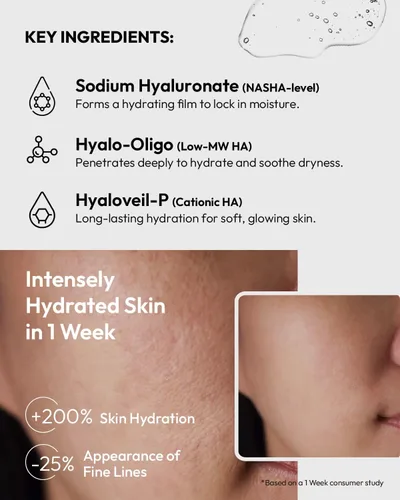 Vista 7 de Suero de ácido hialurónico – Dermatólogo desarrollado para una hidratación sin peso – Ácido hialurónico 2% y suero Na-PCA 1% para todo
