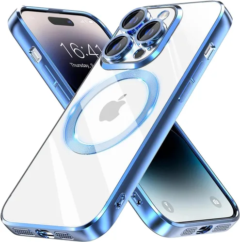 Vista 7 de Intermerge Funda para iPhone 14, compatible con carga inalámbrica MagSafe, protección de grado militar a prueba de golpes, resistente al amarilleo