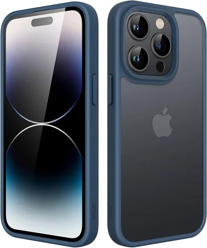 Vista 18 de JETech Funda mate para iPhone 14 de 6.1 pulgadas, a prueba de golpes, protección contra caídas de grado militar, cubierta trasera translúcida
