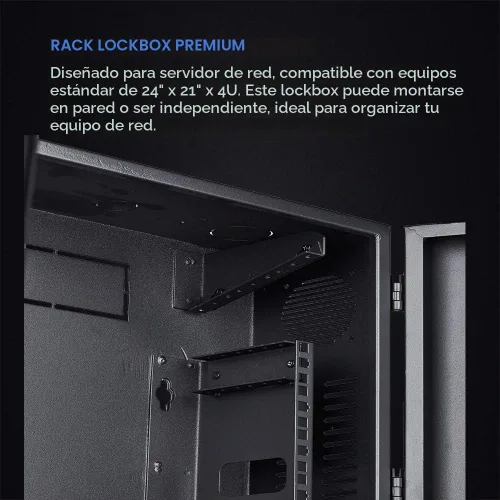 Vista 7 de Kenuco Caja de seguridad de acero de calibre 16 resistente DVR y Swing Open Top 24 '' x 21 '' x 7 '' - (negro)