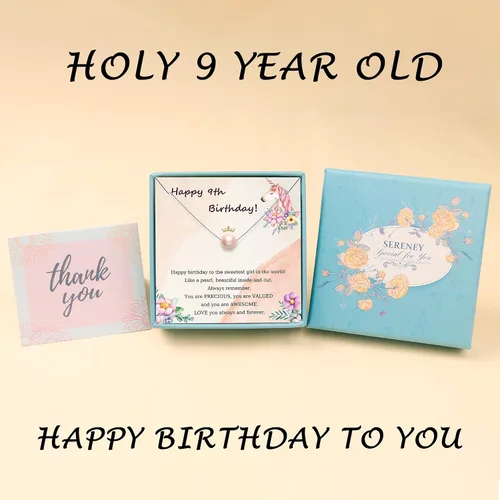 Vista 40 de Sereney Regalos de cumpleaños para niñas y mujeres, collar de perlas de plata esterlina como regalo de cumpleaños de 7, 9, 10, 11, 13, 15, 16, 18