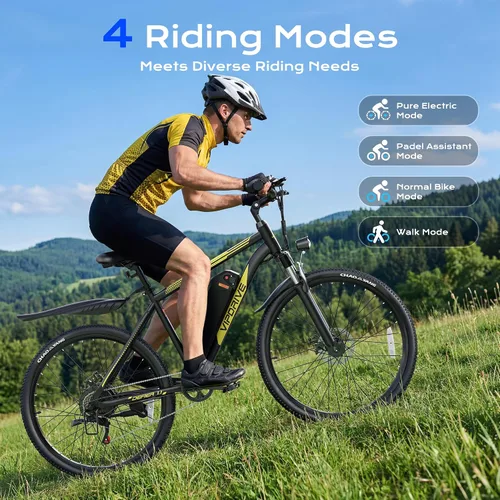 Vista 3 de Bicicleta de montaña eléctrica para adultos, motor de pico de 750 W, bicicleta eléctrica de 22 MPH, batería de 48 V, 50 millas, bicicleta eléctrica