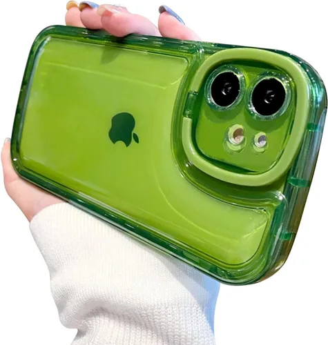 Vista 12 de Ownest Funda compatible con iPhone 12 con función atril transparente, diseño creativo con soporte para cámara para TPU delgada, a prueba de golpes