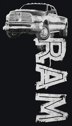 Vista 4 de JH Design Dodge Ram Logo Camiseta de manga corta para hombre, color negro