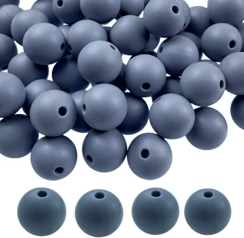 Vista 52 de Abalorios de silicona, 120 piezas de 6 mm abalorios redondos de silicona para hacer llaveros, pulseras, collares, aretes, joyas, manualidades DIY