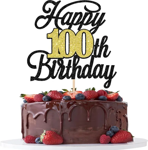 Vista 18 de Rsstarxi 1 paquete de decoración para tarta de cumpleaños 8 con purpurina negra de 8 años y fabulosos saludos a 8 años de edad, para celebrar el 8º