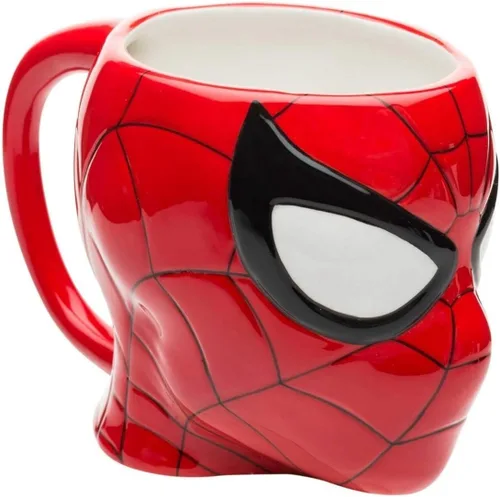 Vista 2 de Zak Designs MRTI-8511 Marvel Comics Spiderman - Taza de cerámica esculpida, multicolor