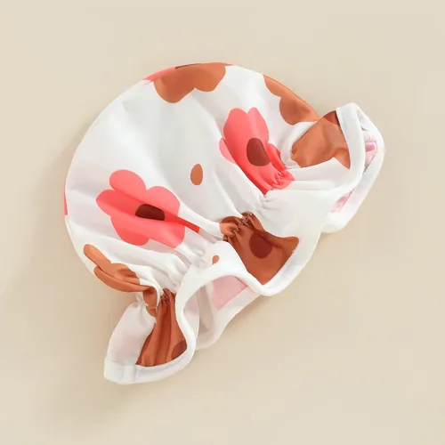 Vista 4 de Traje de baño para niña pequeña, traje de baño para bebé, traje de baño de 3 piezas, traje de playa de verano, pantalones cortos, sombrero