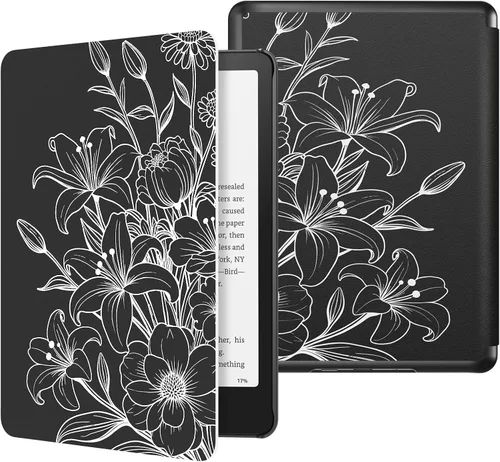 Vista 24 de MoKo Funda para Kindle Paperwhite de 7" 12ª generación 2024/Colorsoft, Pink Mármol de oro rosa claro
