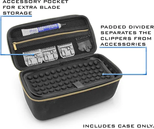 Vista 3 de CASEMATIX Estuche de peluquería para cortapelos, timbres para el cabello, recortadoras, delineador de acabado en T, estuche de viaje