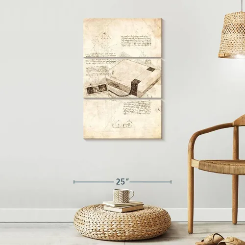 Vista 8 de ElephantStock - Juego de arte para pared de consola Nes - Lienzo vertical de varios paneles - Decoración de pared de sala de estar de 3 piezas