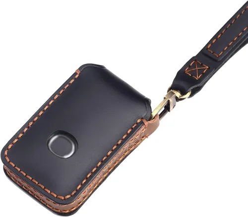 Vista 3 de Funda para llave de cuero genuino con 4 botones, compatible con Mazda 3 2020-2024 Hatchback 6 CX-5 CX-30 CX-9 Negro