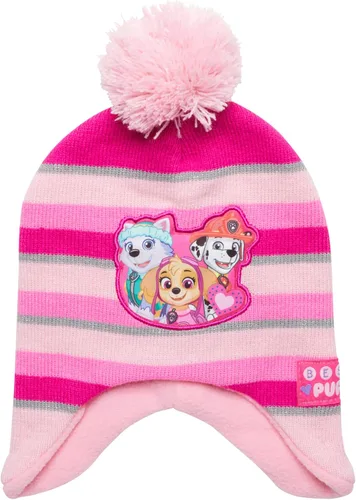 Vista 3 de Nickelodeon Paw Patrol - Sombrero de invierno para niñas y 2 pares de guantes o guantes edad 2-7