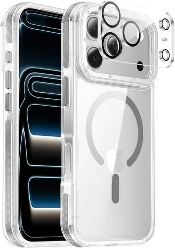 Vista 155 de Funda magnética para iPhone Air con protector de lente de cámara, protección grado militar de 10 pies, compatible con funda MagSafe Slim para iPhone