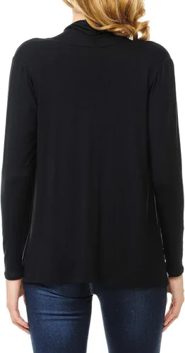 Vista 3 de MINEFREE Cárdigan de punto ligero de manga larga para mujer (S-3XL)