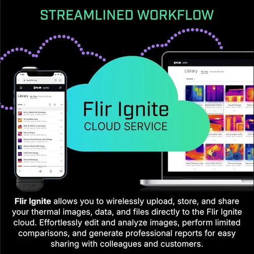 Vista 8 de FLIR Edge - Cámara térmica inalámbrica Bluetooth para teléfonos inteligentes, compatible con todos los dispositivos iOS y Android, resolución súper