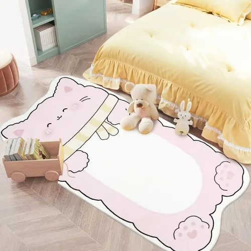 Vista 14 de Alfombra de juego para niños, 5.2 pies, esponjosa, alfombra de área para dormitorio de gatos, lavable para habitación de niños y niñas
