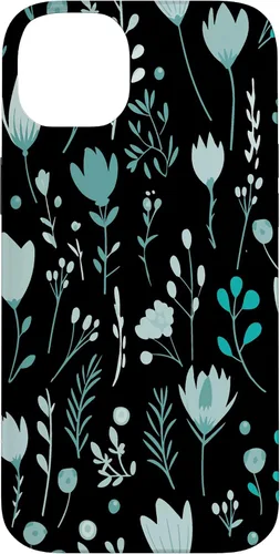 Vista 15 de Teal Floral Flowers Wildflowers Garden Botanical Love Case for iPhone 17