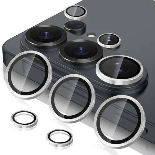 Vista 31 de Casetego Protector de lente de cámara para Galaxy Z Fold 8, [Diseño de purpurina mejorado], [Fuerte adherencia], lente de vidrio templado 9H negro