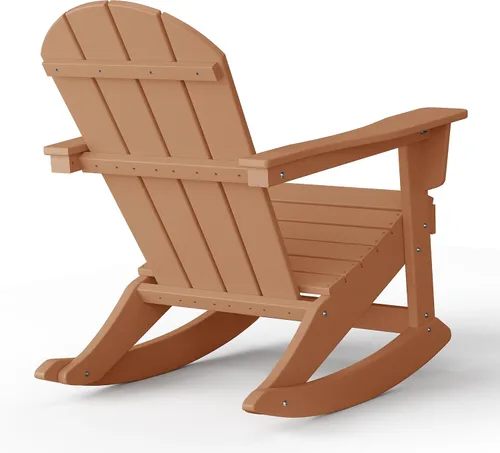 Vista 112 de WestinTrends Silla mecedora Malibu de poliéster para exterior/patio Adirondack, Negra