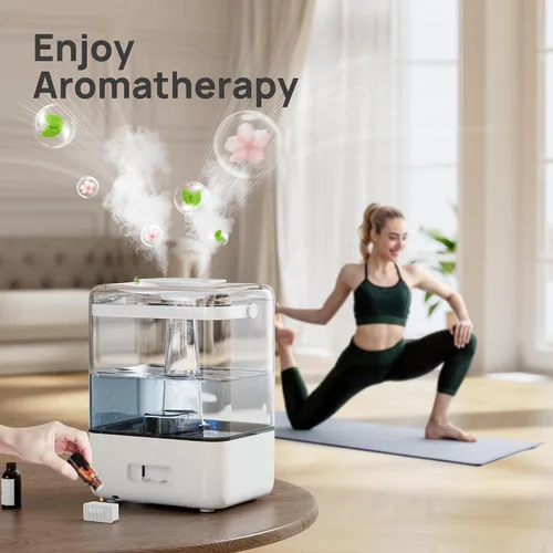 Vista 9 de CHIVALZ Humidificadores de 6L para Dormitorio, Habitación Grande, Hogar, Humidificadores de Niebla Fría de Llenado Superior para Guardería de Bebé