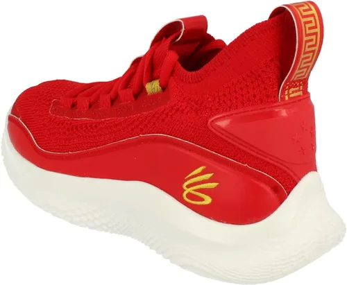 Vista 2 de Under Armour Curry 8 CNY GS Tenis de baloncesto 3024036, Estampado en negro