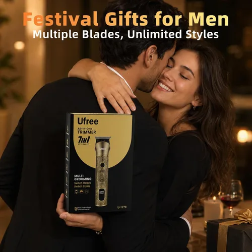 Vista 7 de Ufree Recortadora de barba profesional para hombres, maquinilla de afeitar Bronce