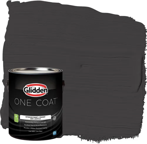 Vista 67 de Glidden Pintura Interior + Imprimación: Gris/Plata Antigua, Una Capa, Satinado, 1 Galón