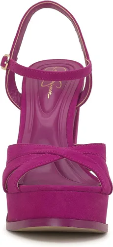Vista 2 de Jessica Simpson Sandalias de plataforma con tacón de bloque Giddings para mujer
