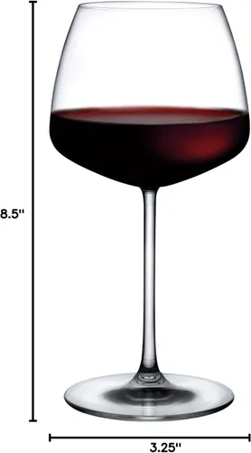 Vista 4 de NUDE Mirage - Juego de copas de vino de cristal rojo y blanco, cristal sin plomo, copas de tallo únicas, copas de vino, juego de 2 Mirage (26.75 Oz)