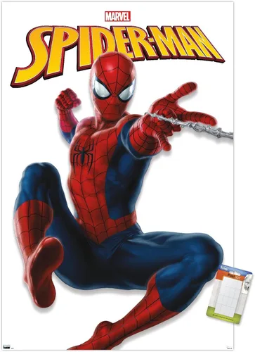 Vista 10 de Trends International Marvel Comics - Póster de pared de la serie Spider-Man, 22.4 pulgadas de largo x 14.7 pulgadas, versión enmarcada de madera