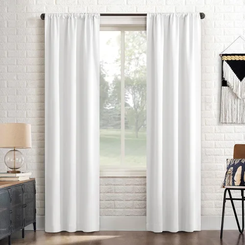 Vista 14 de [Usado] Sun Zero Bergen - Panel de cortina 100% opaco con orificios para el cortinero, calidad de teatro, nivel extremo de bloqueo de luz, 40 x 63